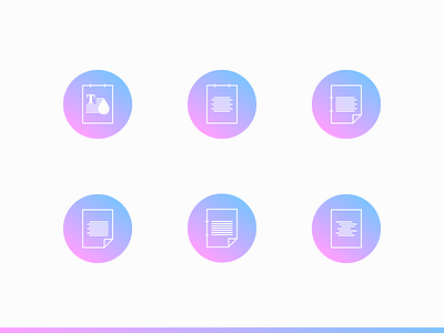 Text Icons alignment gradient icon infographic minimalist outline text