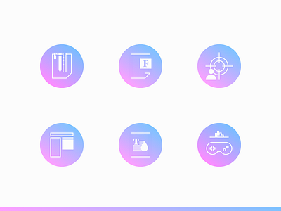 Icons color content font games goal gradient icon infographic minimalist outline text tools
