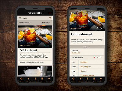 Cocktail Catalogue app cocktail ingredients mobile recipe