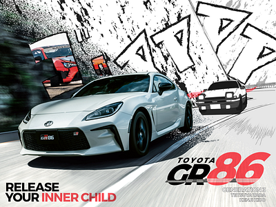 Toyota GR86 Poster/Advertisement design illustration