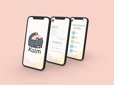 Kalm App UI Design app branding design illustration ui