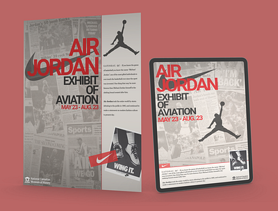 Air Jordan: Exhibit of Aviation eAdvert Mockup branding design illustration typography vector