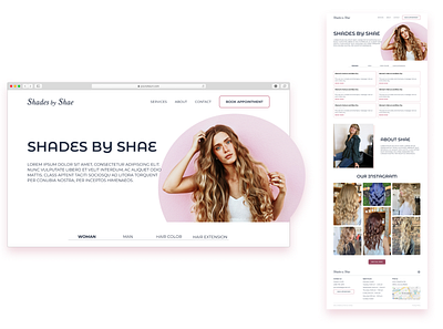 Shades by Shae - Online Appointment Booking design figma hair salon hairdresser online appointment booking ui ui design user experience design user interface design ux ux design web design webdesign website website design