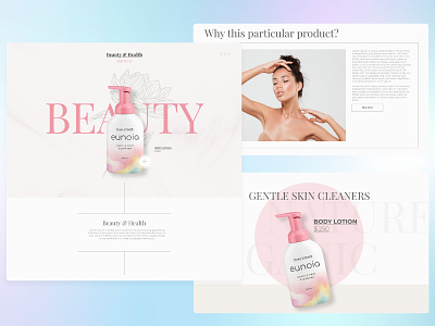 Landing page for cosmetic branding cosmetic graphic design landing page uiux web