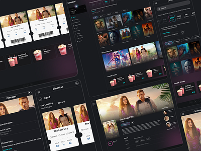 Cinema Web site design mobile web movie responsive web ticket ui web web site