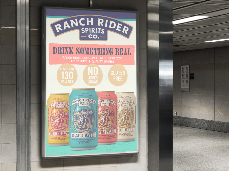 Ranch Rider Spirits Advertisement Mockup by Alyssa Cerone on Dribbble