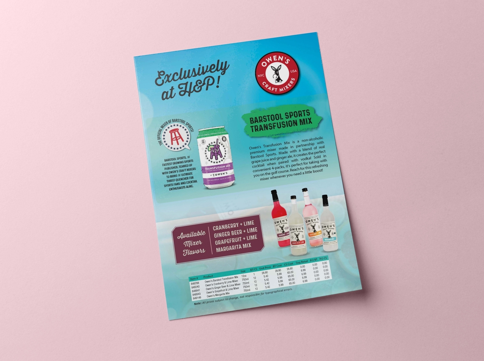 Barstool Sports/Owen's Mixers Ad by Alyssa Cerone on Dribbble