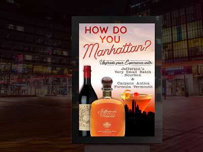 Manhattan Cocktail Billboard Poster Mockup adobe indesign billboard branding cocktail design manhattan mockup typography