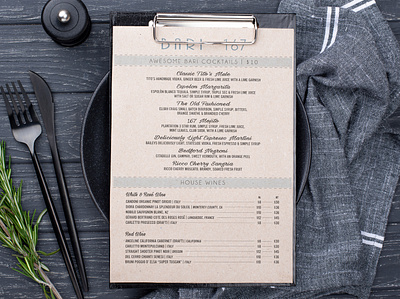 Formal Drink Menu Mockup adobe indesign cocktail menu menu menu design menu mockup