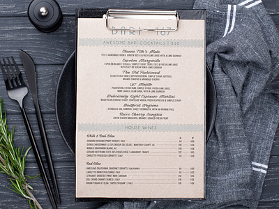 Formal Drink Menu Mockup