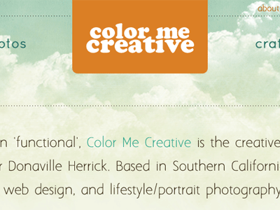 Color Me Creative - Redesign blue clouds orange redesign