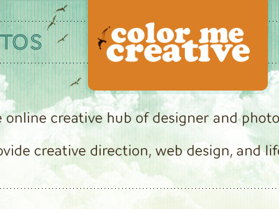 Color Me Creative - Redesign Rebound birds blue clouds orange