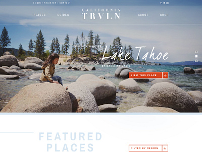 CA TRVLN - Homepage blog blue clean homepage lines nature travel ui water website