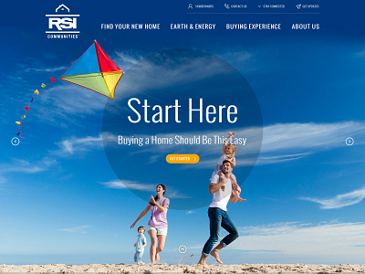 RSI Communities - Homepage homepage homes menu navigation real estate slide slideshow ui website