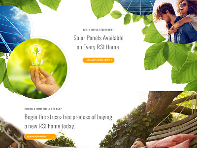 RSI Homepage - Solar Panels circles cta energy green homepage homes modern nature promo real estate website