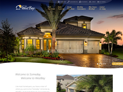 Homes by Westbay - Homepage Redesign Concept clean cta curves desktop home builder homepage homes modern navigation real estate slider website website builder