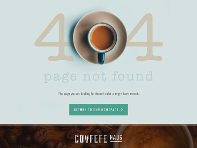 Covfefe Haus - 404 Page 404 blue brown coffee covfefe daily ui desktop error minimal modern ui ui challenge website