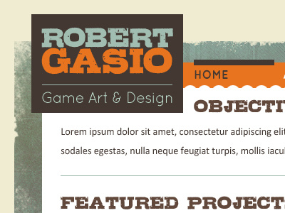 Robert Gasio blue brown grunge orange portfolio video game