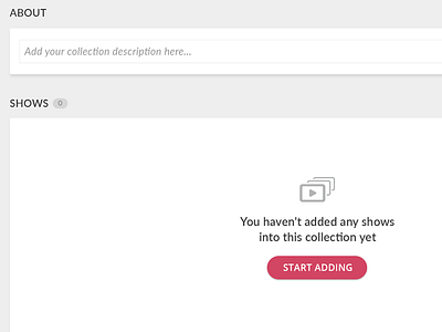 Empty Collection - Start adding now collection empty shows state video viki