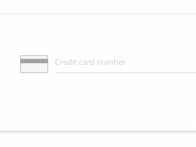 Enter your credit card number (Principle file) animation billing credit card form input field pay payment rakuten transaction viki visa