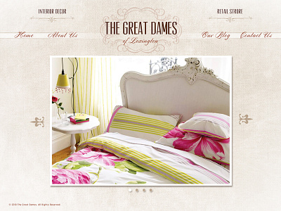 The Great Dames interior decor website design