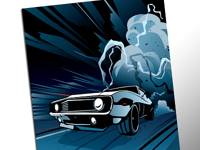 1st Gen Camaro poster design adobe illustrator camaro auto car illustration muscle car marketing promotional