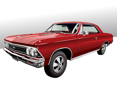 1966 Chevelle 1966 automotive car design muscle car illustration retro vintage