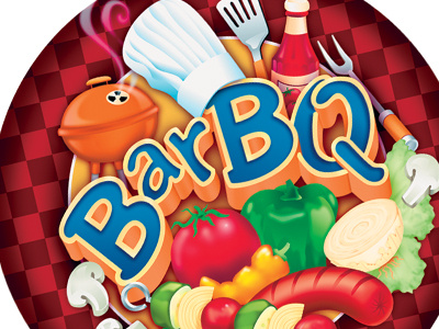 Bar-BQ Paper Plate Design food illustration photoshop product