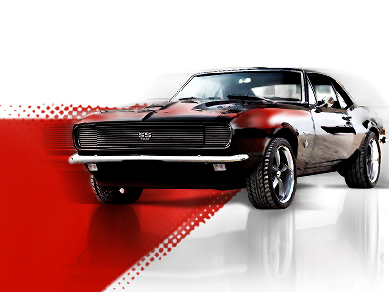 Muscle Car Trade Magazine Ad graphic design illustration vintage camaro muscle car automotive magazine advertisement