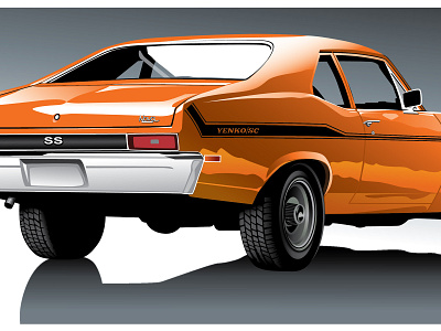 1970 Yenko Ss Nova auto illustration muscle car