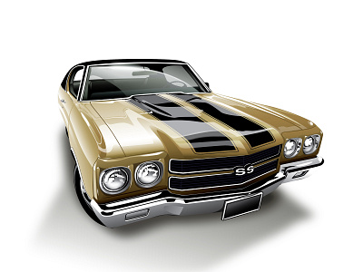 1970 Chevelle SS Illustration adobe illustrator automotive illustration muscle car