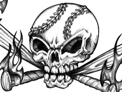 Outlawz baseball illustration pencil pirate sports