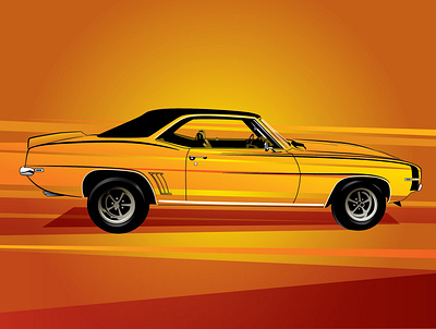 1969 Camaro illustration vector