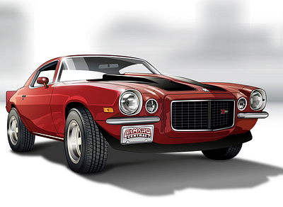 1973 Z28 adobe illustrator advertising camaro illustration musclecar publishing