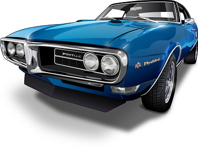 1968 Pontiac Firebird adobe illustrator automotive illustration musclecar publishing