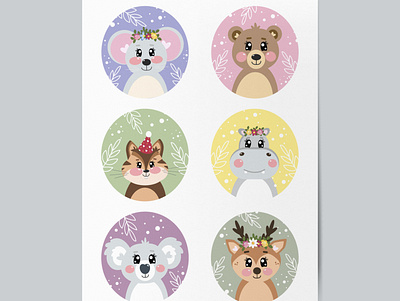 Stickers Cutie Set adobe illustrator animals cartoon cute design digital art for children graphic design illustration logo ui