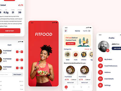 FitFood Mobile App UI design fit design fitfood fitness fitness design fitness food iphonex mobile app design order online ui uiux ux