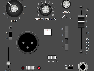 Electronic Instruments Interface fader knobs synth ui