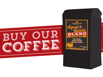 Squat & Gobble Blend Coffee branding coffee illustration label packaging