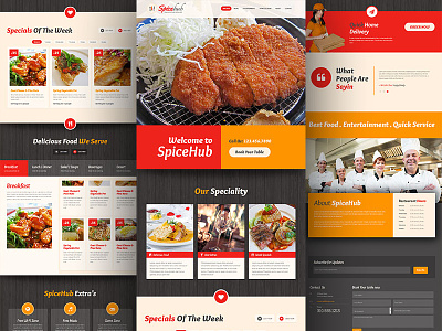 Spicehub Restaurant Website chef delicious dinner food hub lunch map menu recipe restauranr website