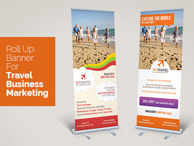 My Travel Roll Up Banner banner cruise package plane print rollup template tour travel agency