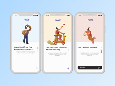 Foodz onboarding pages app design figma mobile ui design ui