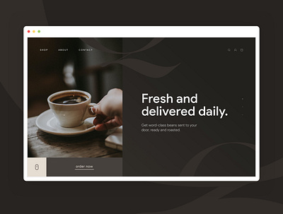 Coffee Landing Page branding branding concept cafe coffee dark mode landing page typography uidesign vector web design web designer website