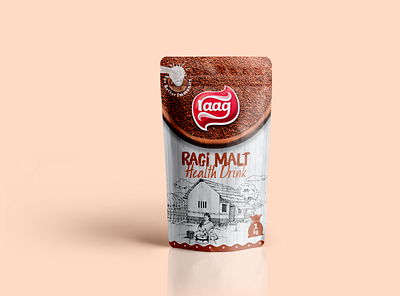 Ragi Malt branding food health drink illustration package package design packaging