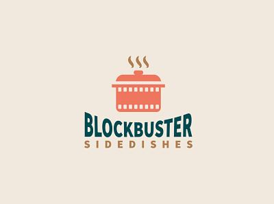 Blockbuster branding dish film food logo pan steam