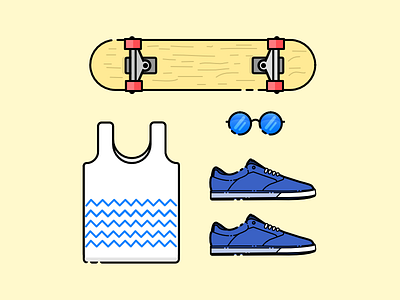 Summer Kit shoes skate skateboard summer sunglasses