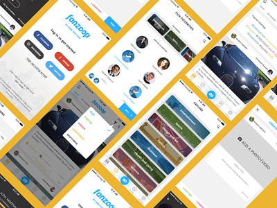 Fan App - Fanzoop app create explore feed login pick social ui