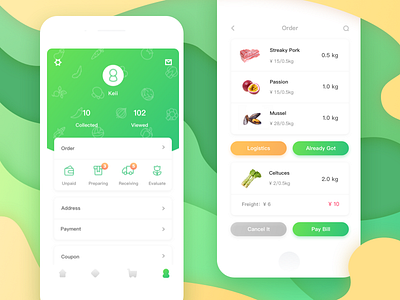 Personal Order Page(Fresh Food App)