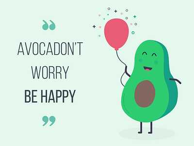 Avocado avocado balloon happy illustration