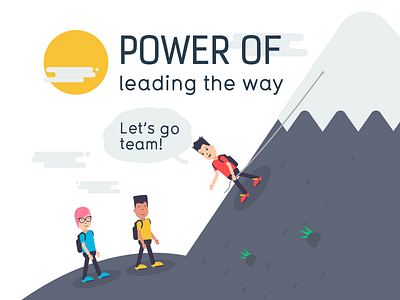 Power Of Leading The Way character climbing illustration power of leading the way team